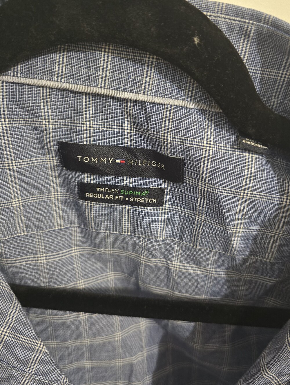 Tommy Hilfiger Light Blue Windowpane Check Dress Shirt